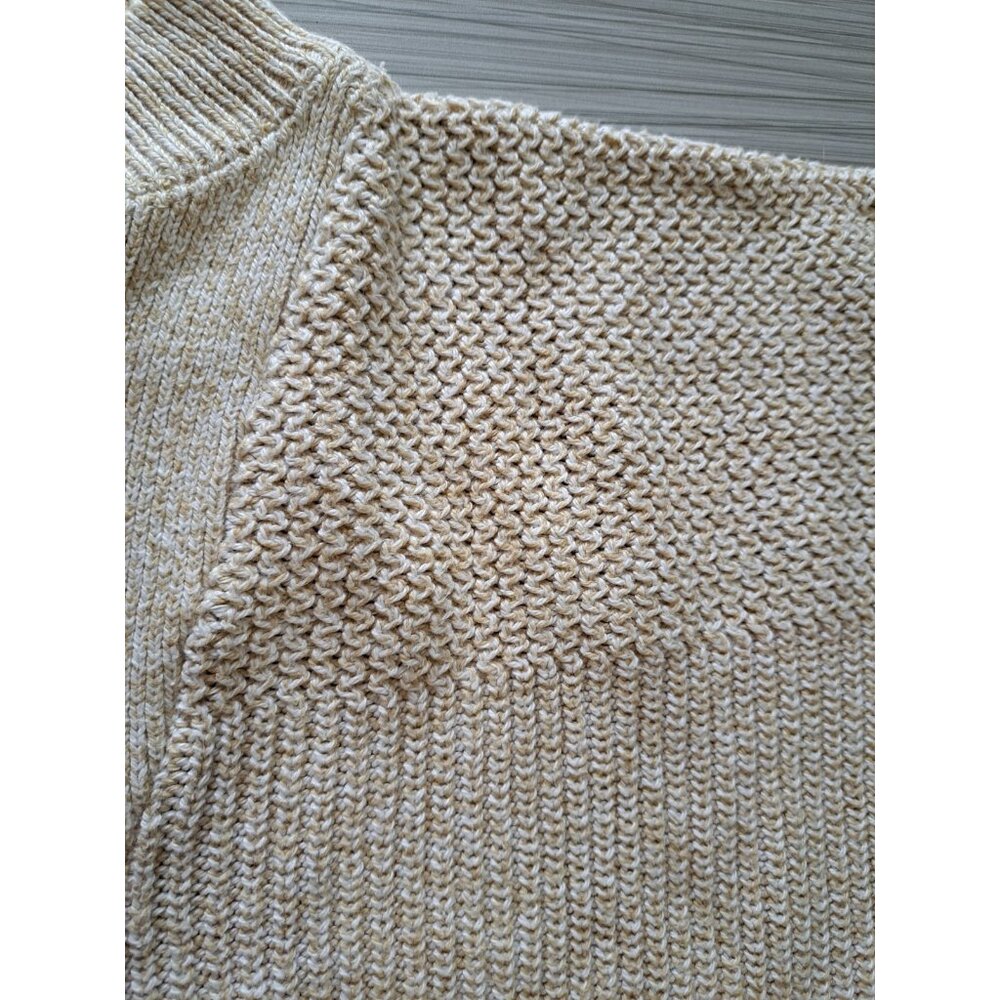 Ashley Knit Shawl Collar Sweater Beige Men's Size Large Made In USA Preppy - Picture 3 of 10